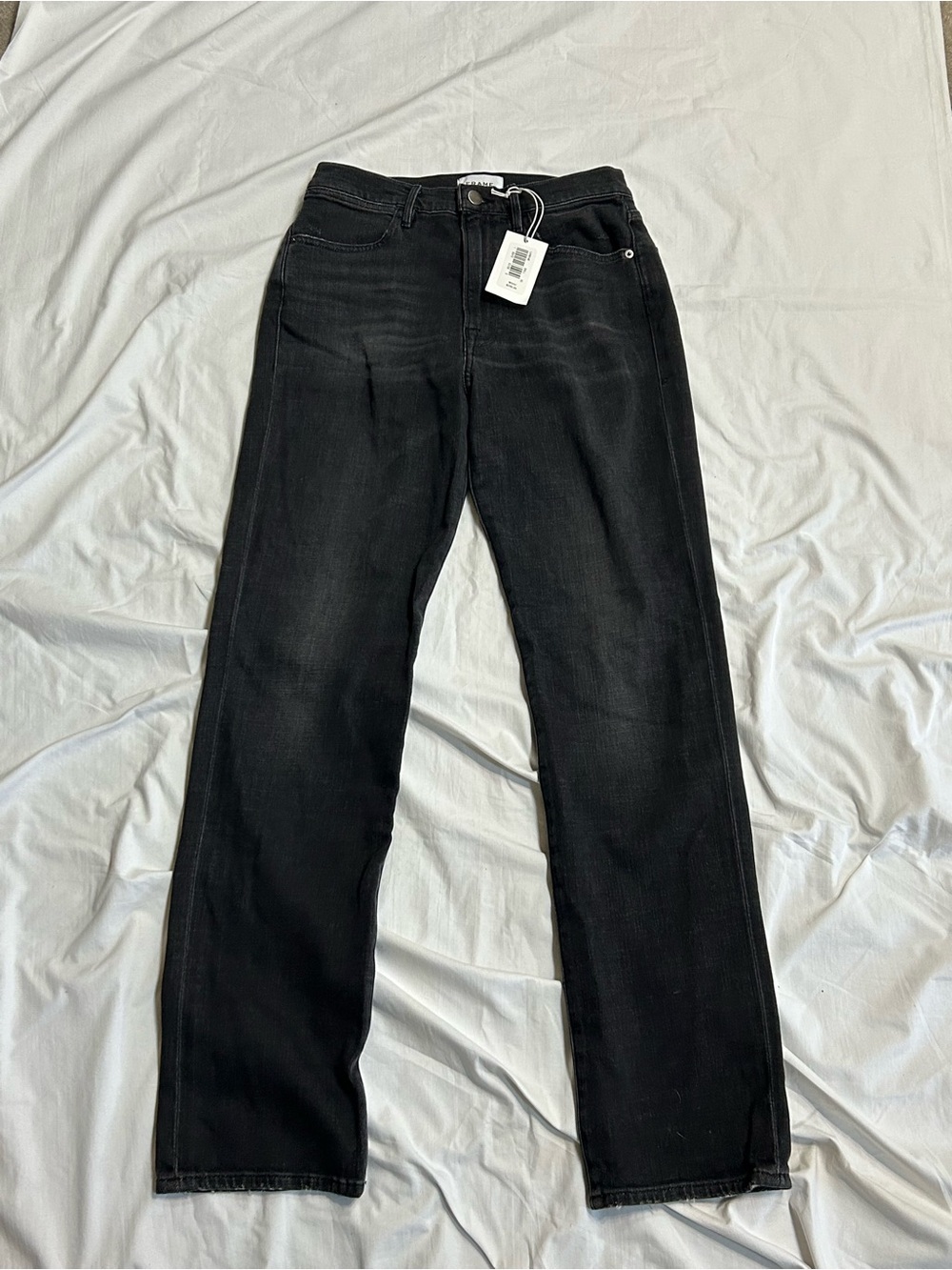 Frame Denim Le Hollywood Distressed Straight Leg Jeans in Bonilla Size 30